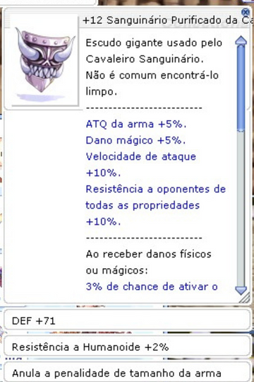 Sanguinário Purificado +12 - Carta Cavaleira Khalitzburg